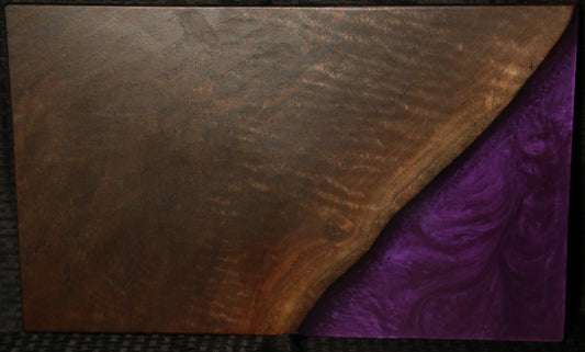 Epoxy Charcuterie Board - Black Walnut - Purple Shimmer in Corner (Large)