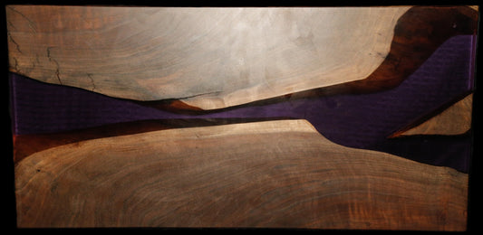 Epoxy Charcuterie Board - Walnut - Translucent Purple - Unique River Design