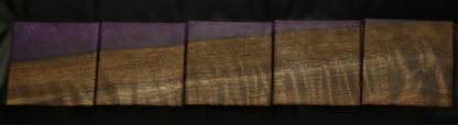 Coasters Black Walnut - Purple Epoxy - Set of 5