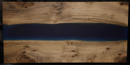 Epoxy Charcuterie Board - Black Walnut - Translucent Blue