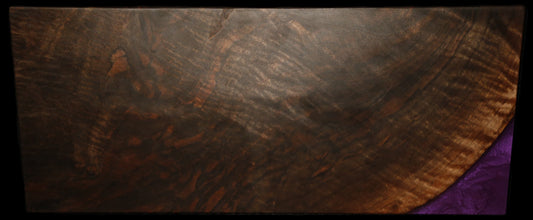 Epoxy Charcuterie Board - Black Walnut - Purple Shimmer in Corner (Medium Size Epoxy)