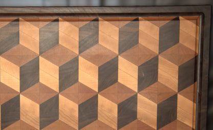 3D End Grain Cube Cutting Board